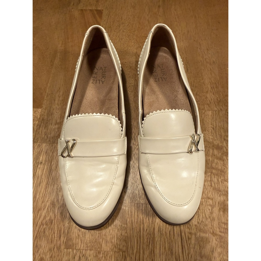 Naturalizer Cream Loafers Gold Bit Accent Slip-on Flat - Women's Size